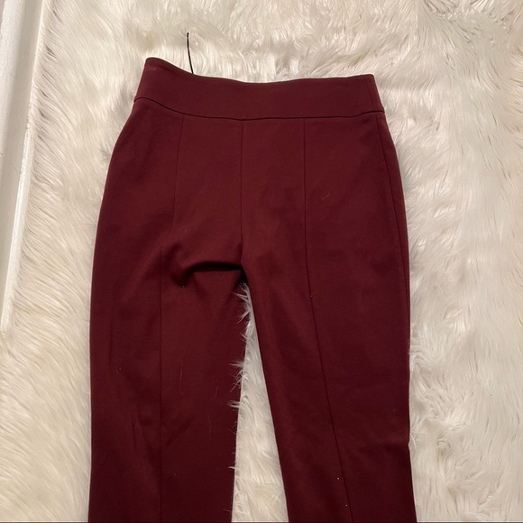 Fuzzi Slim Leg Dress Pants Burgundy Ankle Length - Picture 9 of 9